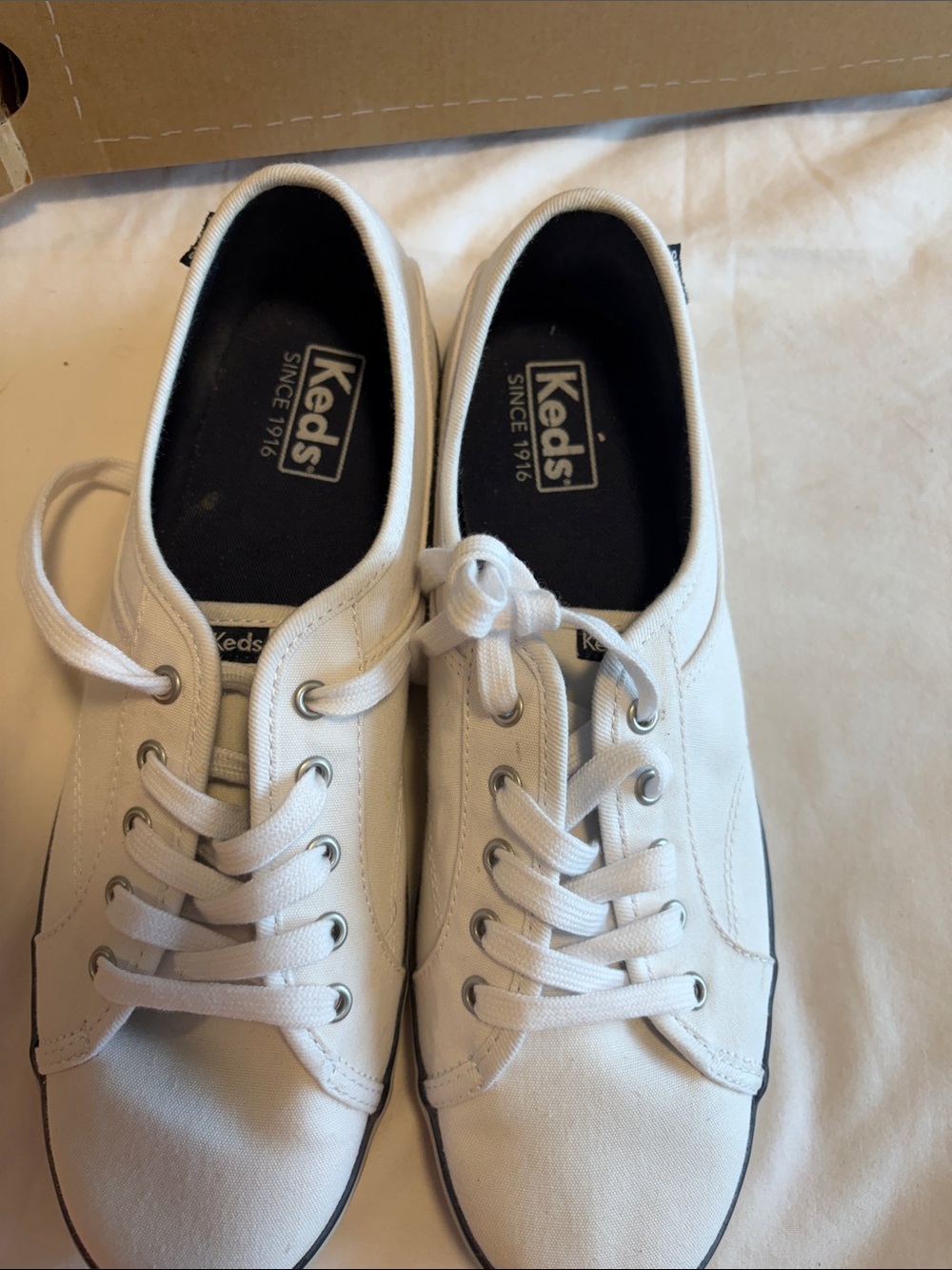 Keds Kids Canvas Sneakers in White